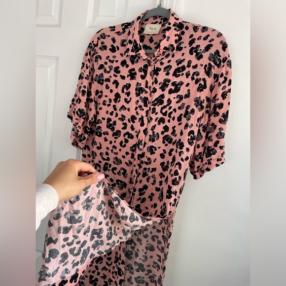 Maeve By Anthropologie Rita Printed Tunic Blouse Leopard Print Size Small - Picture 10 of 16